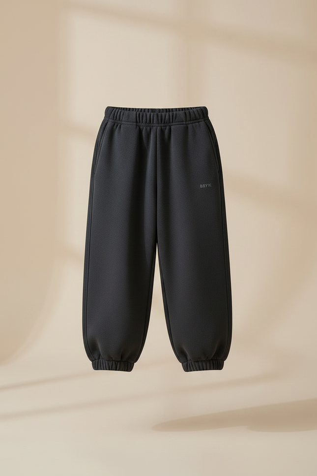 Pantalon Fluide Gris Foncé Ample Coton Sport Enfant - Molleton - vue 3