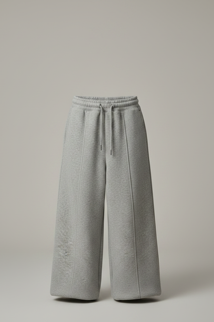 Pantalon Fluide Gris Ample Coton Molleton Enfant - vue 3
