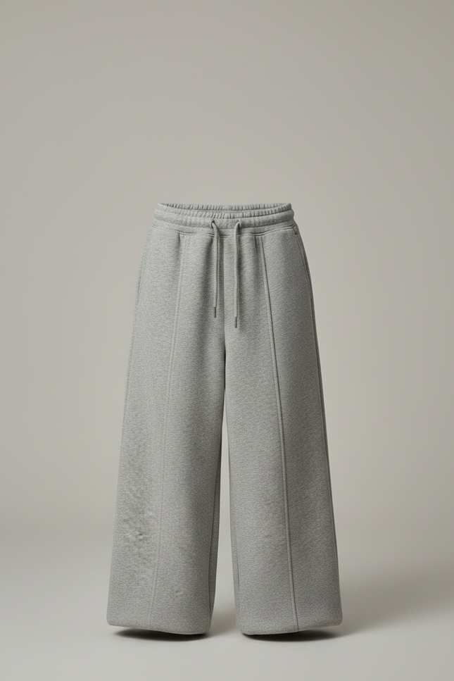 Pantalon Fluide Gris Ample Coton Molleton Enfant - vue 3