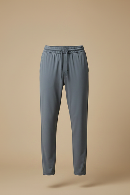 Pantalon Fluide Gris Ample Cordon Léger Sport - Polyester - vue 3