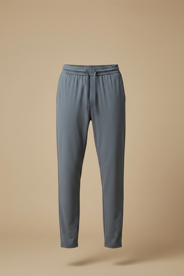 Pantalon Fluide Gris Ample Cordon Léger Sport - Polyester - vue 3