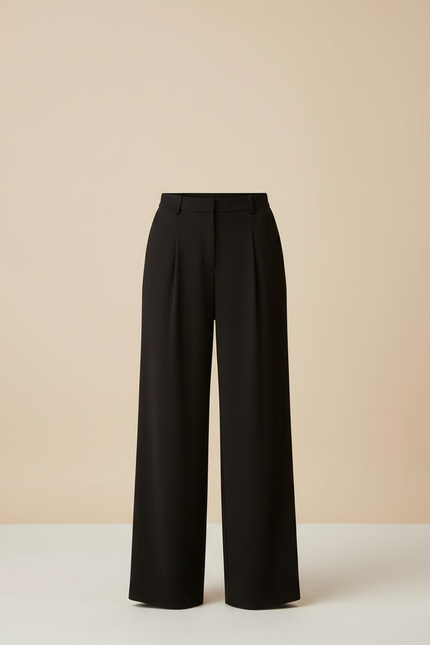 Pantalon Fluide Femme Noir Palazzo Crêpe Chic - Viscose - vue 3