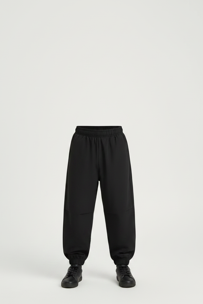 Pantalon Fluide Noir Ample Décontracté Garçon - Polyester - vue 3