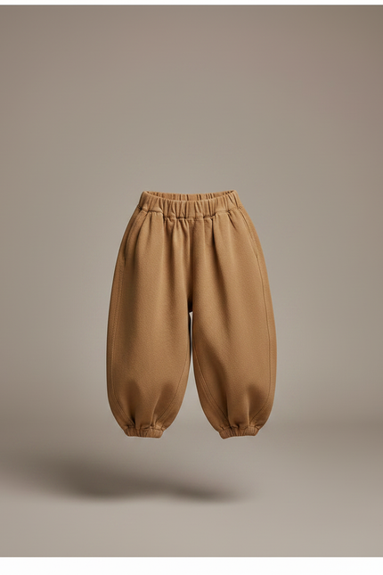 Pantalon Fluide Ample Marron Molleton Enfant - vue 3