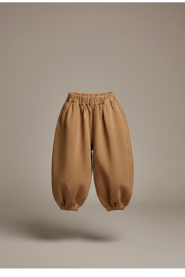 Pantalon Fluide Ample Marron Molleton Enfant - vue 3