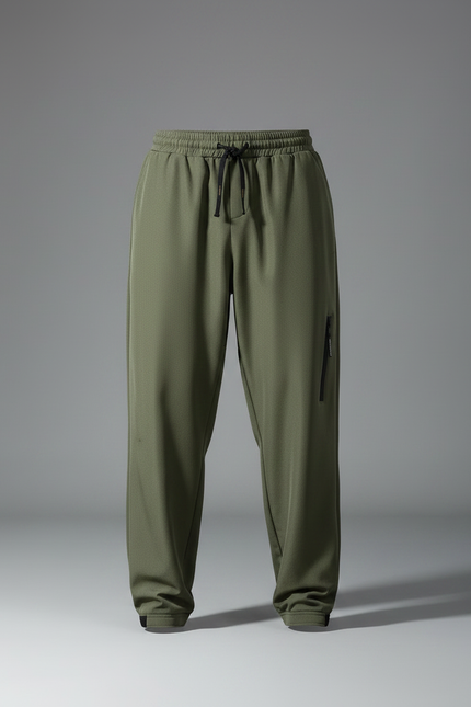 Pantalon Fluide Kaki Ample Sportif Homme Zippé - Polyester - vue 3