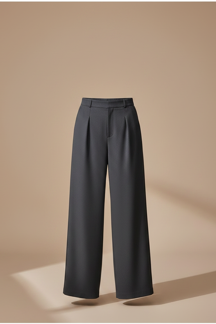 Pantalon Fluide Évasé Gris Anthracite Élégant Femme - Polyester - vue 3