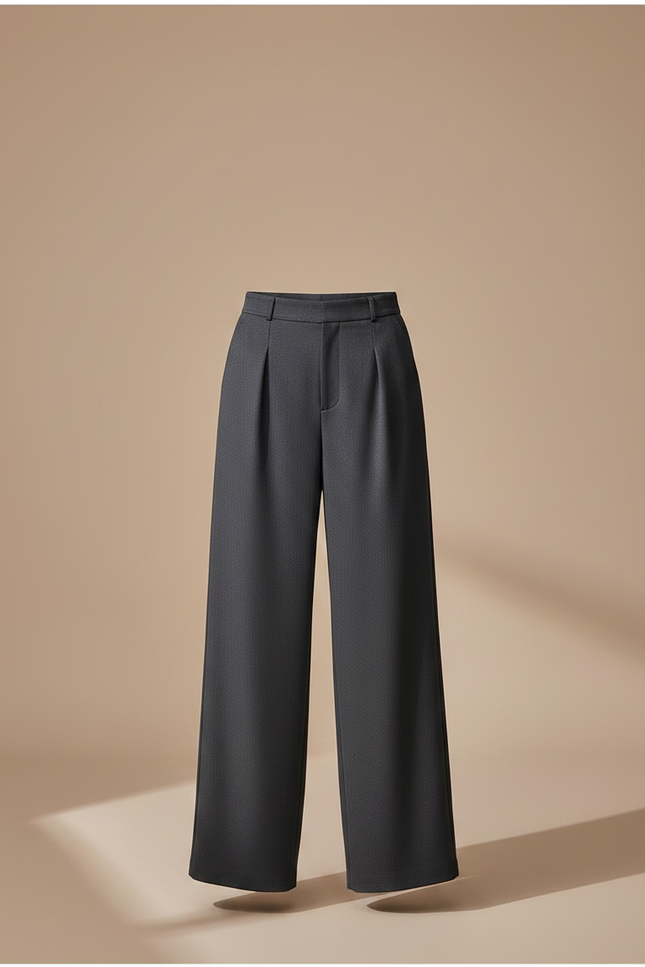 Pantalon Fluide Évasé Gris Anthracite Élégant Femme - Polyester - vue 3