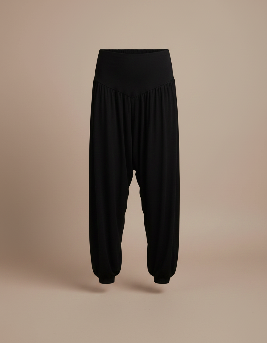 Pantalon Fluide Noir Ample Harem Confortable Fille - Viscose - vue 2