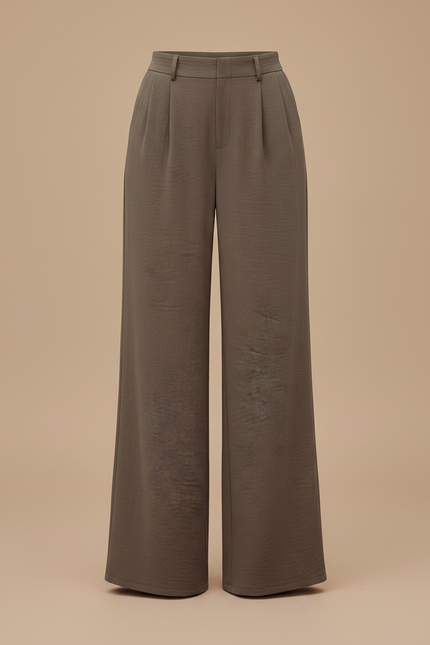 Pantalon Fluide Kaki Ample Décontracté Taille Haute - Viscose - vue 3
