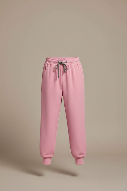 Pantalon Fluide Rose Cargo Enfant Cordon Jogger - Polyester - vue 3