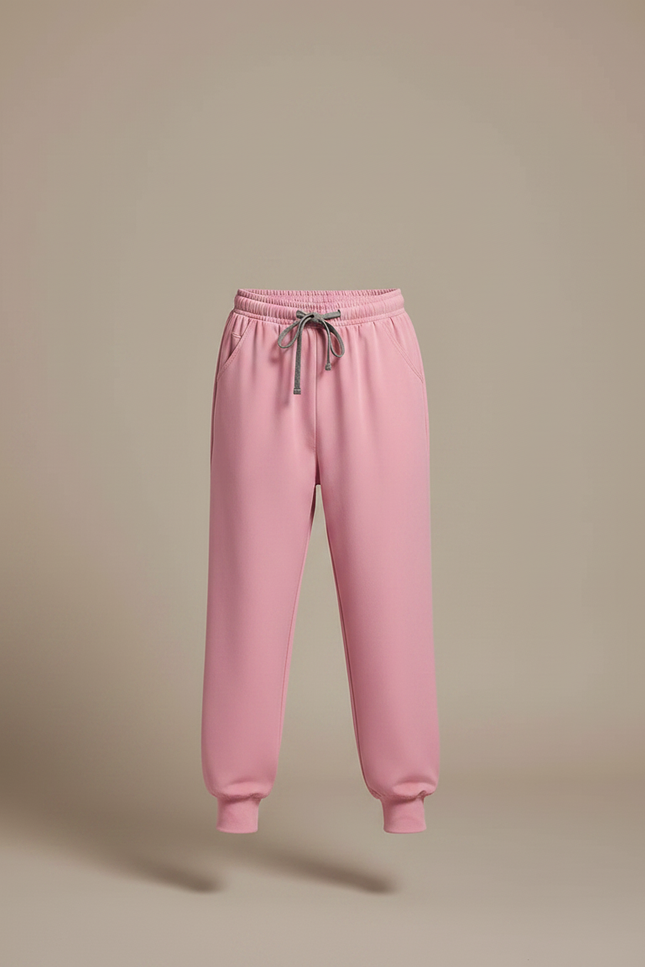 Pantalon Fluide Rose Cargo Enfant Cordon Jogger - Polyester - vue 3