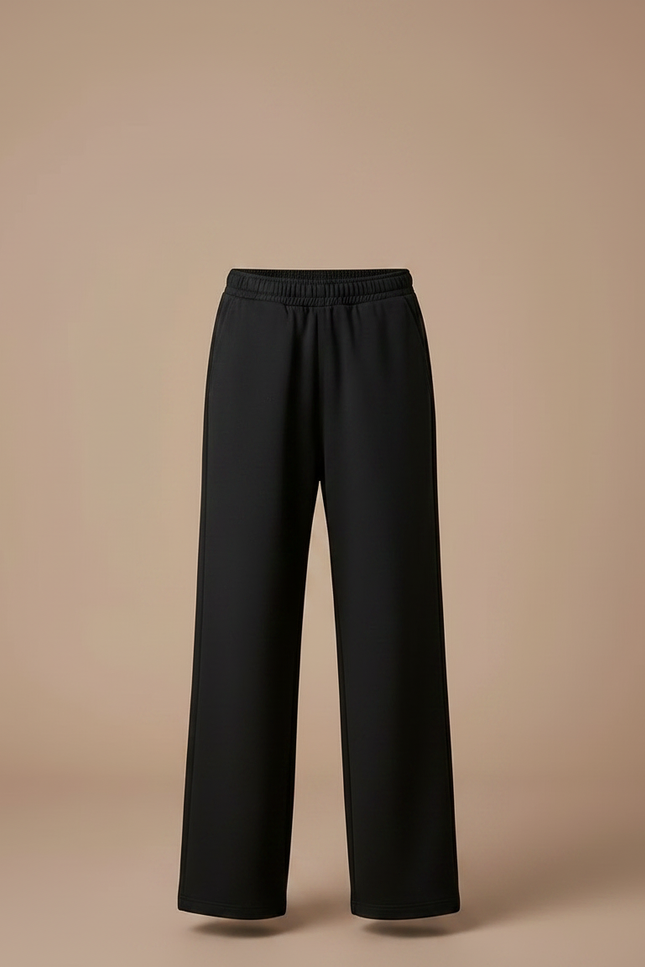 Pantalon Fluide Noir Ample Décontracté Enfant Uni - Molleton - vue 3