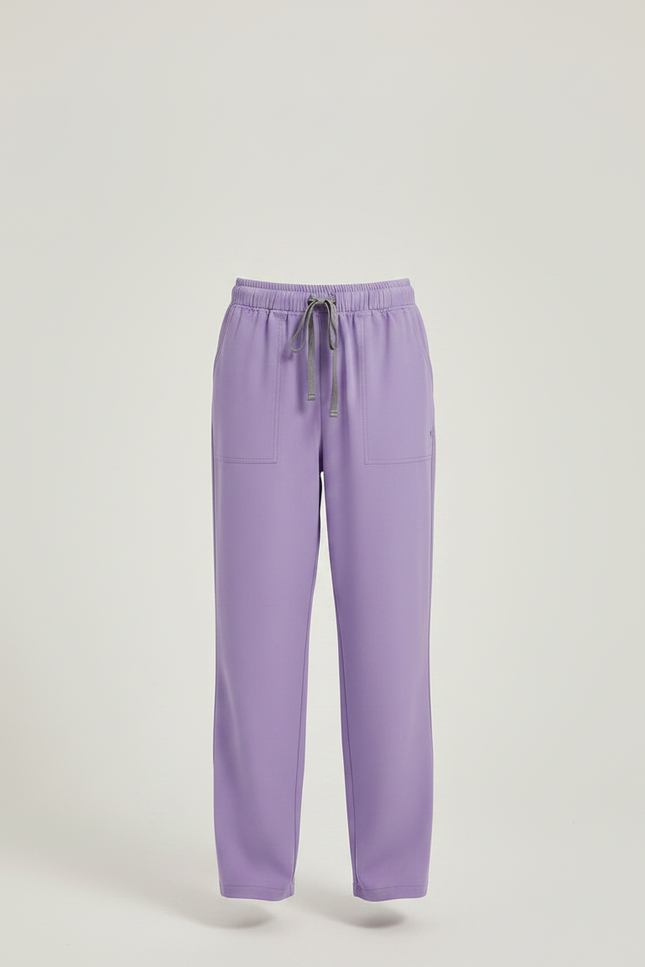 Pantalon Fluide Violet Ample Cordon Décontracté - Polyester - vue 3
