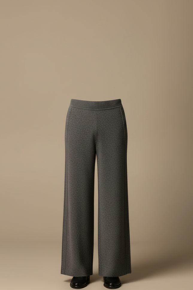 Pantalon Fluide Made In Italy - Gris Maille - vue 3