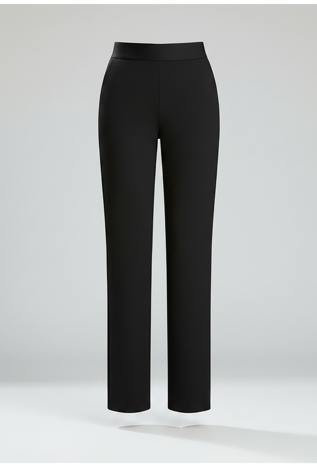 Pantalon Fluide Noir Ample Taille Haute Extensible Élégant - Polyester - vue 3