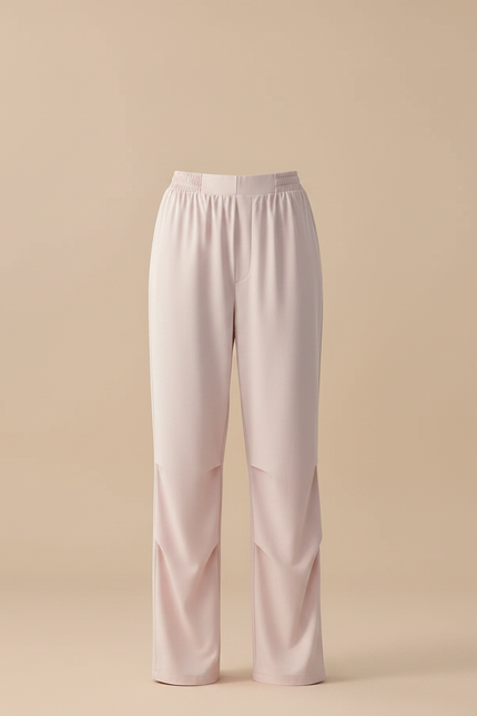 Pantalon Fluide Rose Drapé Ample Taille Élastiquée - Polyester - vue 3