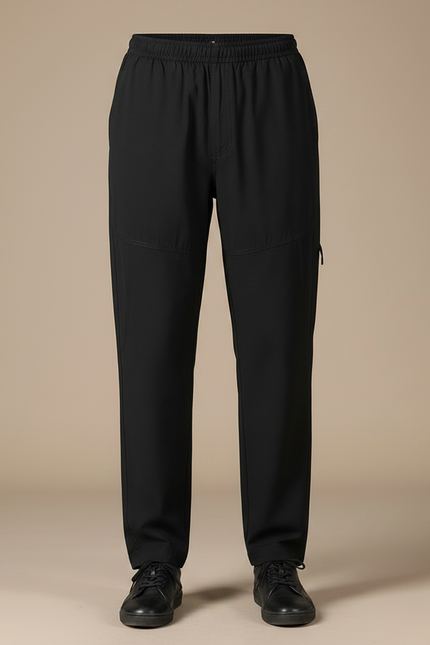 Pantalon Fluide Noir Ample Cargo Confortable Homme - Polyester - vue 3