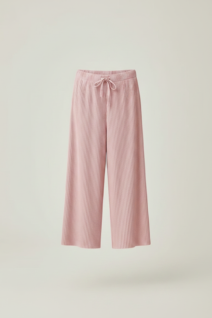 Pantalon Fluide Rose Plissé Ample Décontracté Enfant - Polyester - vue 3