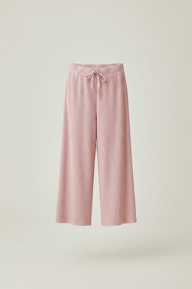 Pantalon Fluide Rose Plissé Ample Décontracté Enfant - Polyester - vue 3