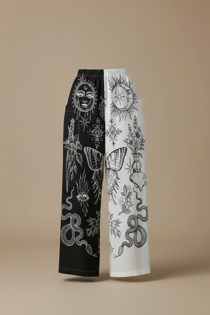 Pantalon Fluide Serpent - Multicolore Viscose - vue 3