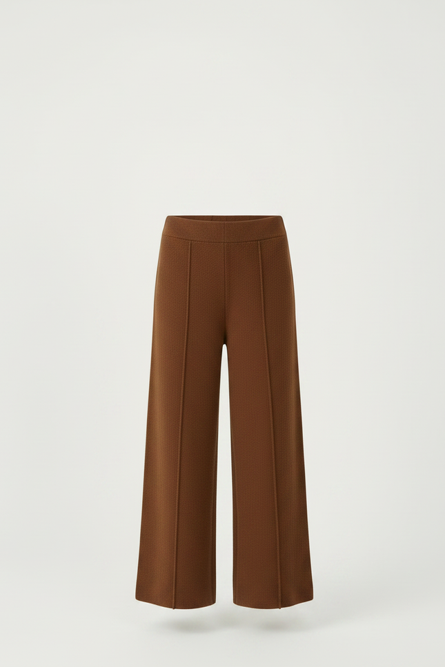 Pantalon Fluide Marron Ample Maille Tricot Enfant - vue 3