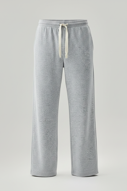 Pantalon Fluide Gris Ample Décontracté Confortable Cordon - Molleton - vue 3