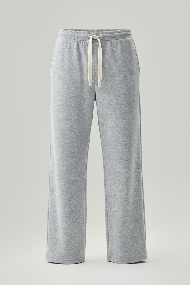 Pantalon Fluide Gris Ample Décontracté Confortable Cordon - Molleton - vue 3