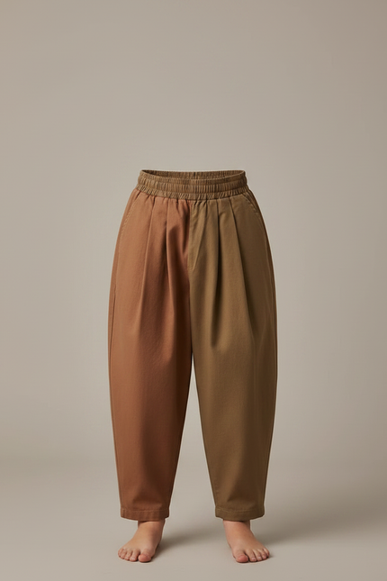 Pantalon Fluide Bicolore Ample Coton Enfant - Multicolore - vue 3