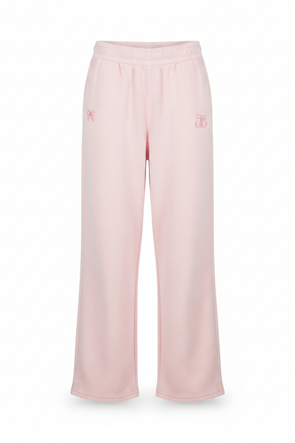 Pantalon Fluide Rose Ample Pois Brodé Enfant - Molleton - vue 3