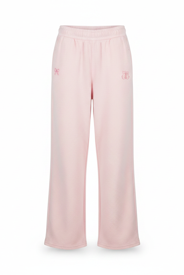Pantalon Fluide Rose Ample Pois Brodé Enfant - Molleton - vue 3