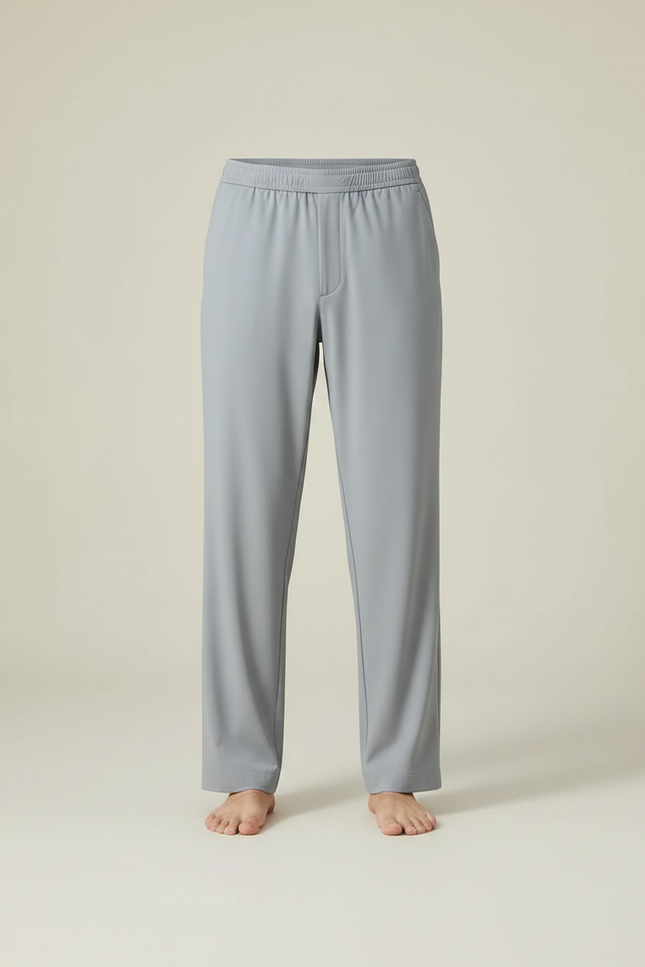 Pantalon Fluide Gris Clair Homme Décontracté Ample - Polyester - vue 3