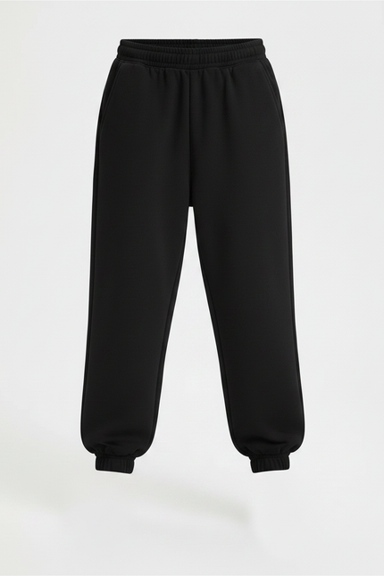 Pantalon Fluide Noir Ample Coton Sport Garçon - Molleton - vue 3