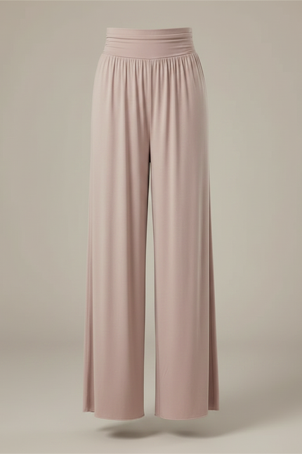 Pantalon Fluide Rose Ample Taille Haute Confortable - Viscose - vue 3