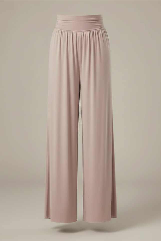 Pantalon Fluide Rose Ample Taille Haute Confortable - Viscose - vue 3