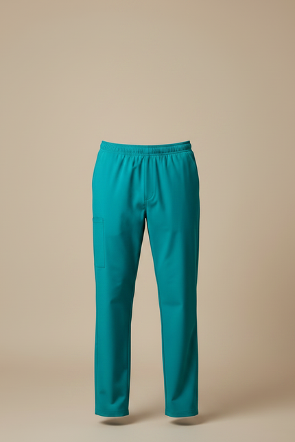Pantalon Fluide Vert Émeraude Droit Décontracté Homme - Polyester - vue 3