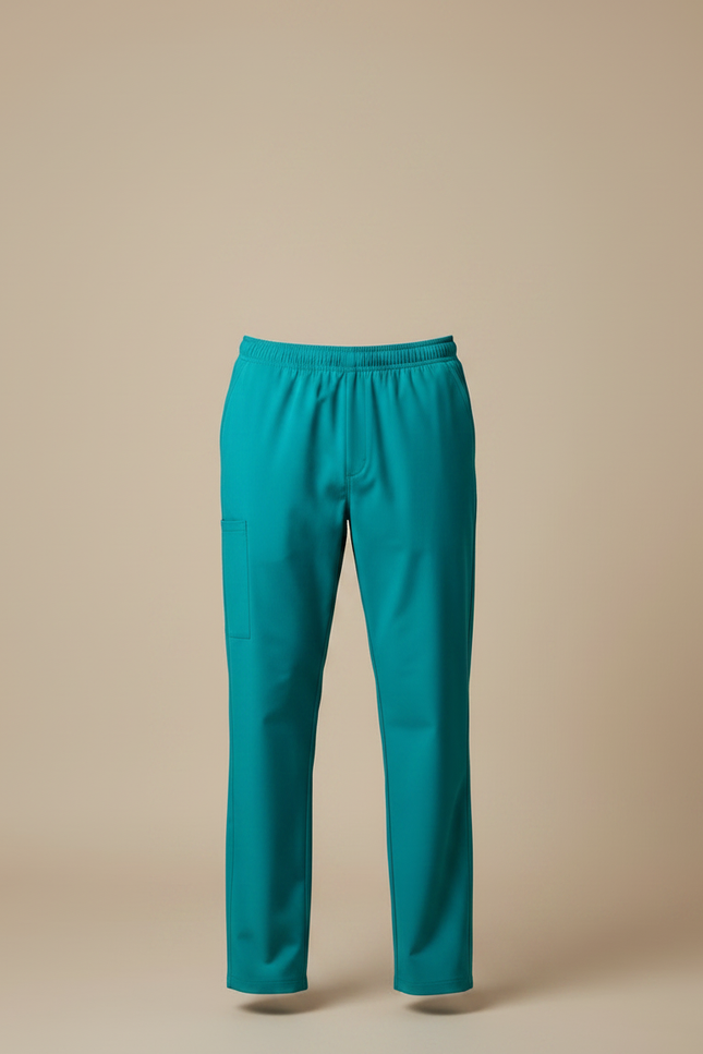 Pantalon Fluide Vert Émeraude Droit Décontracté Homme - Polyester - vue 3
