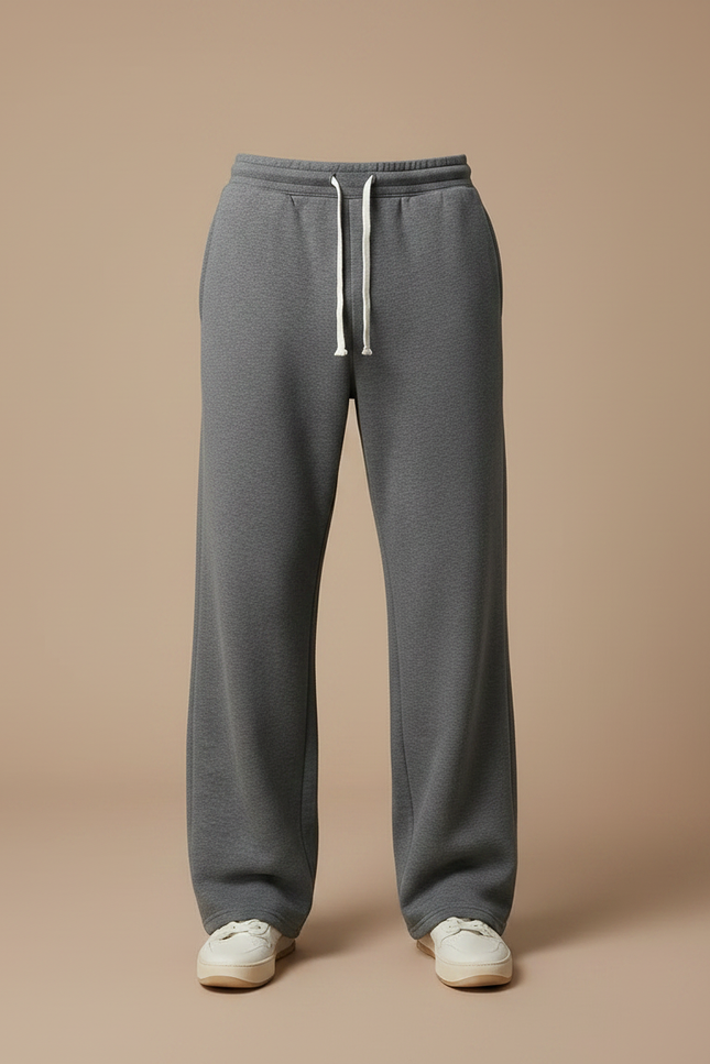 Pantalon Fluide Homme Gris Coupe Ample Coton - Molleton - vue 3