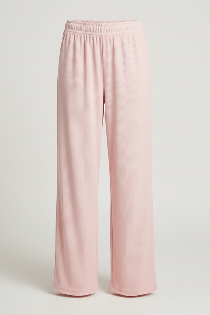 Pantalon Fluide Rose Côtelé Ample Confortable Fille - Cordé - vue 3