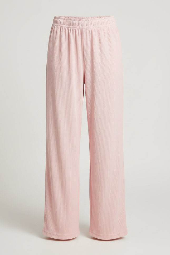 Pantalon Fluide Rose Côtelé Ample Confortable Fille - Cordé - vue 3