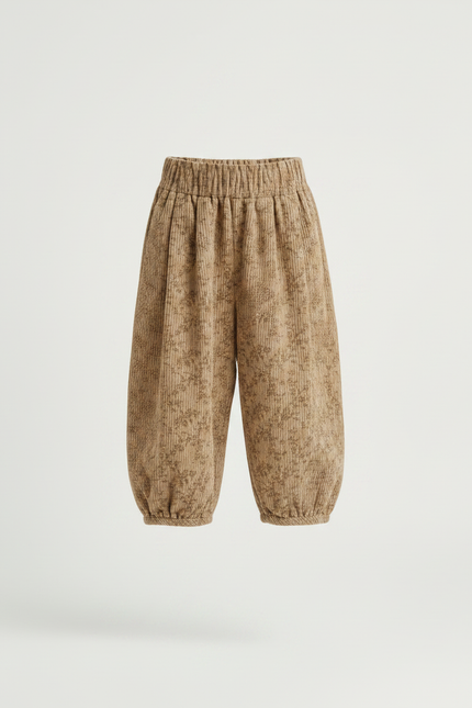 Pantalon Fluide Ballon - Beige Cordé - vue 3
