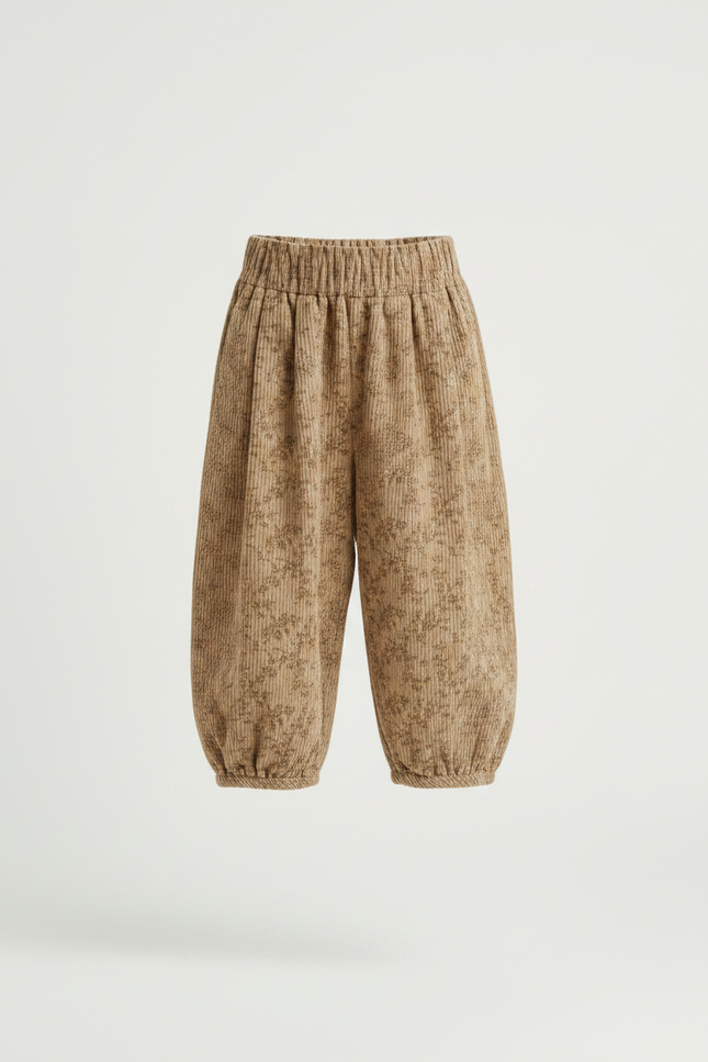 Pantalon Fluide Ballon - Beige Cordé - vue 3