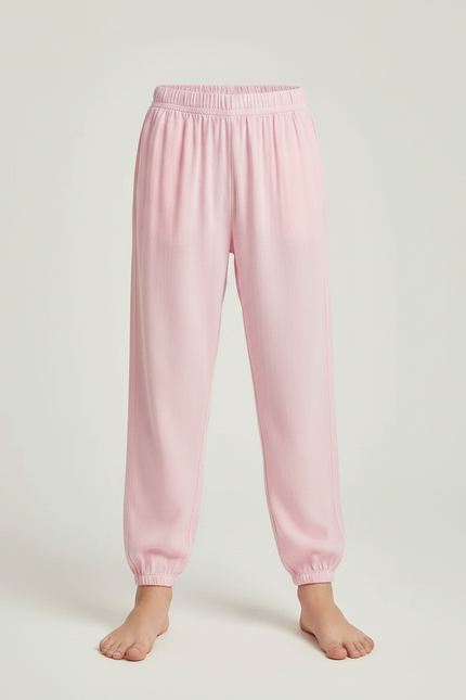 Pantalon Fluide Rose Coton Léger Ample Enfant - vue 3