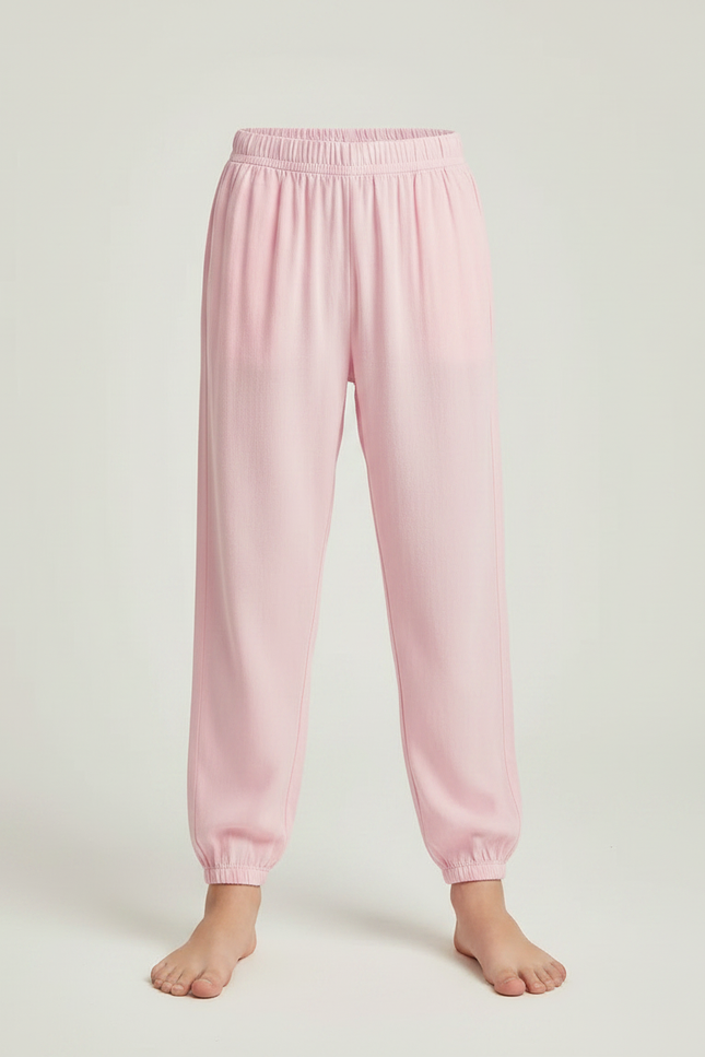 Pantalon Fluide Rose Coton Léger Ample Enfant - vue 3