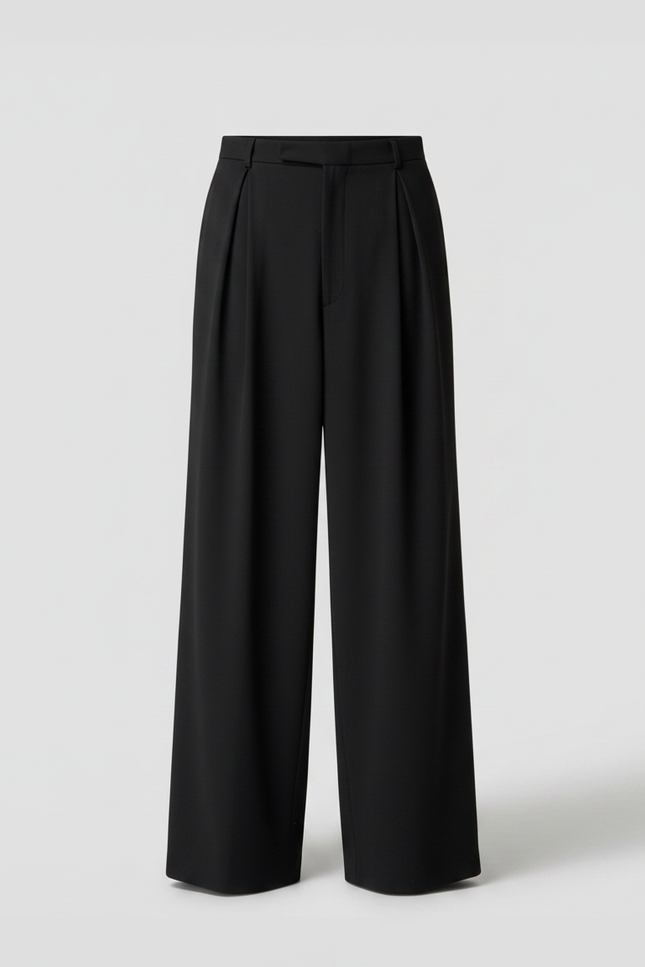 Pantalon Fluide Homme Noir Palazzo - Viscose - vue 3