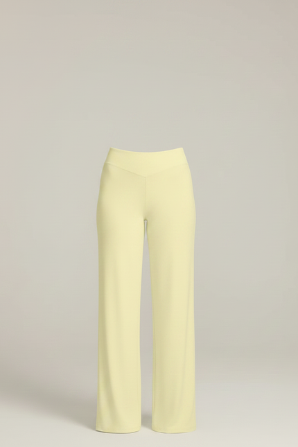 Pantalon Fluide Jaune Clair Femme Ample Yoga - Viscose - vue 3