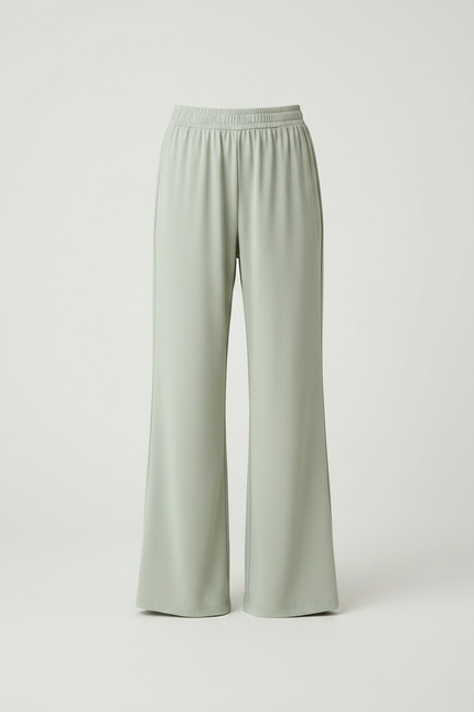 Pantalon Fluide Vert Ample Taille Élastiquée Fille - Polyester - vue 3