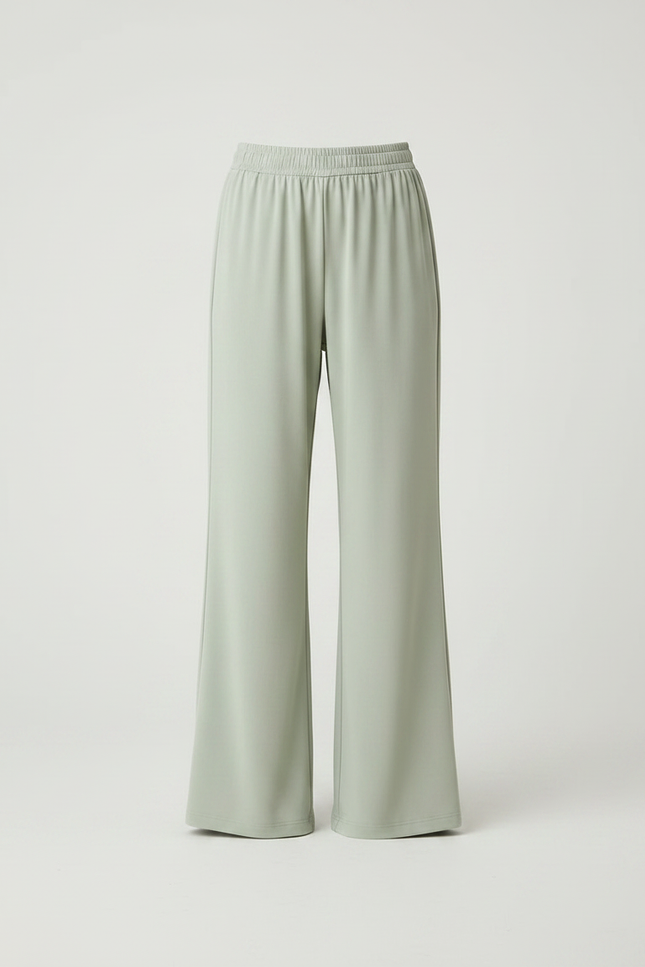Pantalon Fluide Vert Ample Taille Élastiquée Fille - Polyester - vue 3