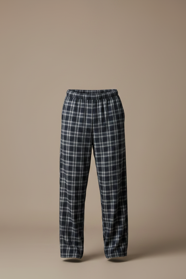 Pantalon Fluide Carreaux Bleu Marine Ample Décontracté Homme - Coton - vue 3