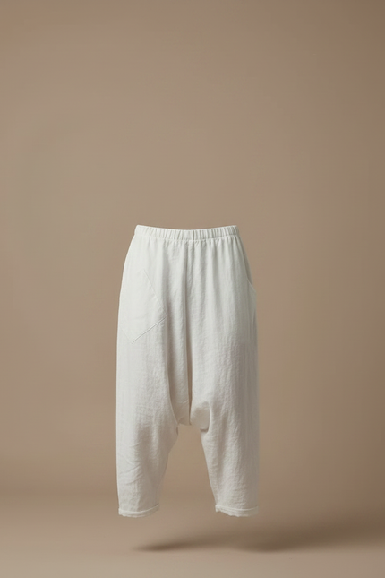 Pantalon Fluide Lin Ample Décontracté Homme Clair - Blanc - vue 3